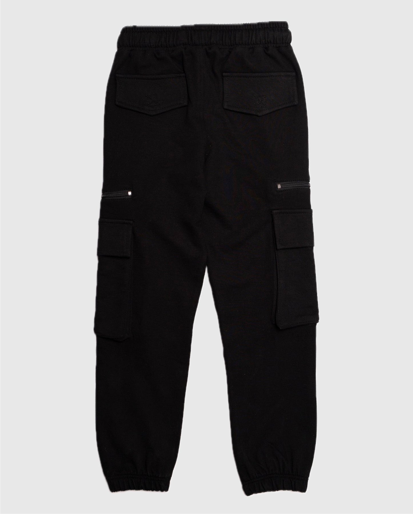 Boy's Cargo Sweatpants in Black