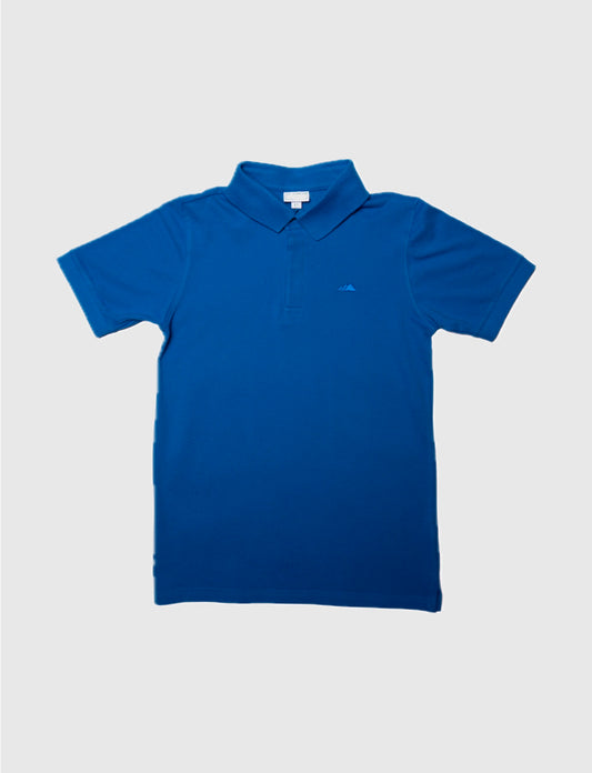 Boy's Pique Half Sleeve Polo in Royal Blue