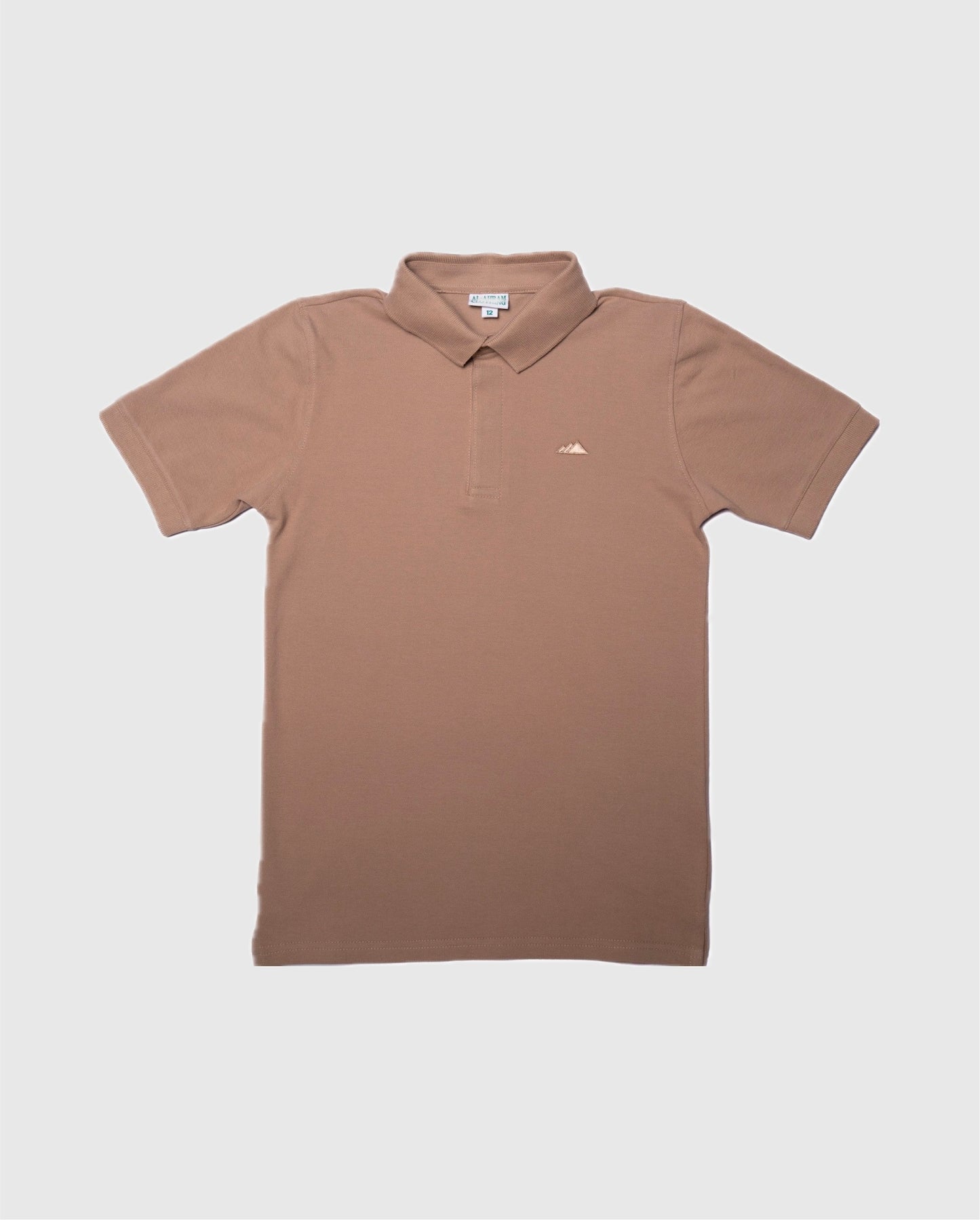 Boy's Pique Half Sleeve Polo in Beige