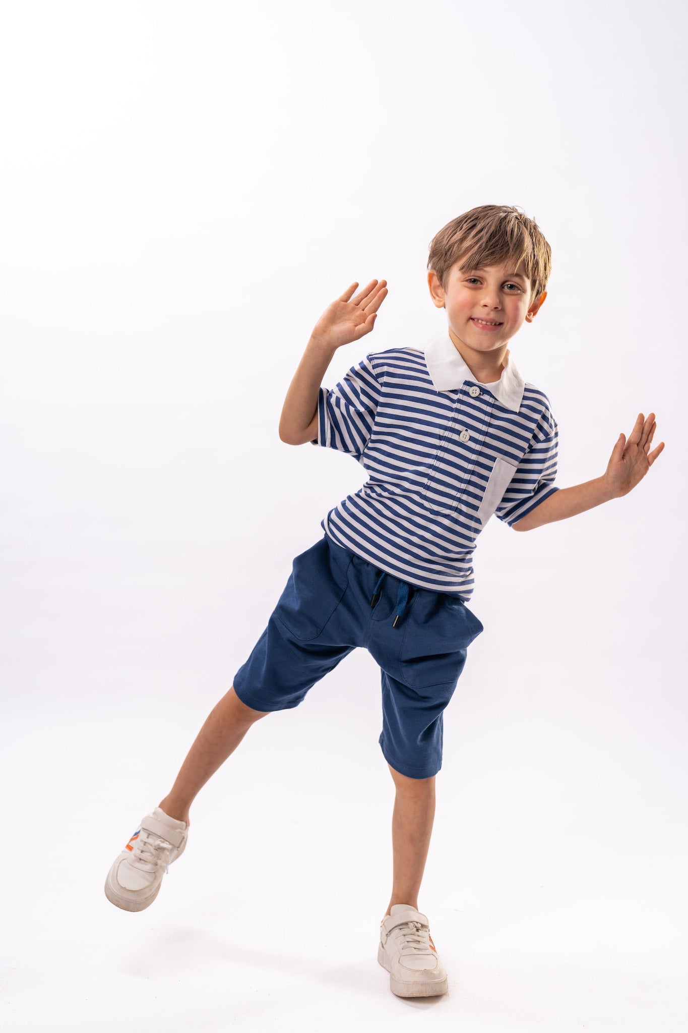 Boy's Jogger Shorts in Indigo