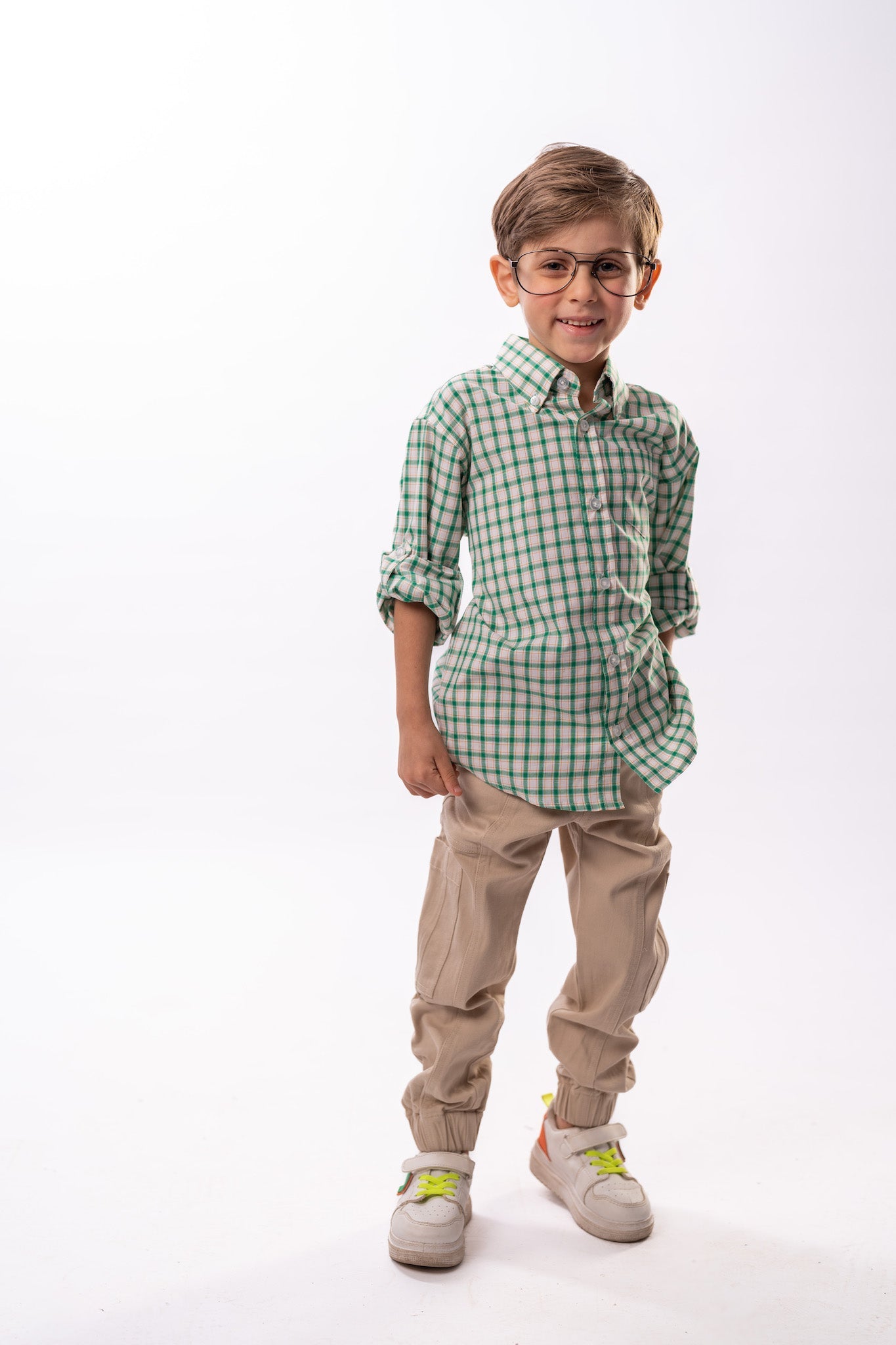 Boy's Cargo Pants in Beige