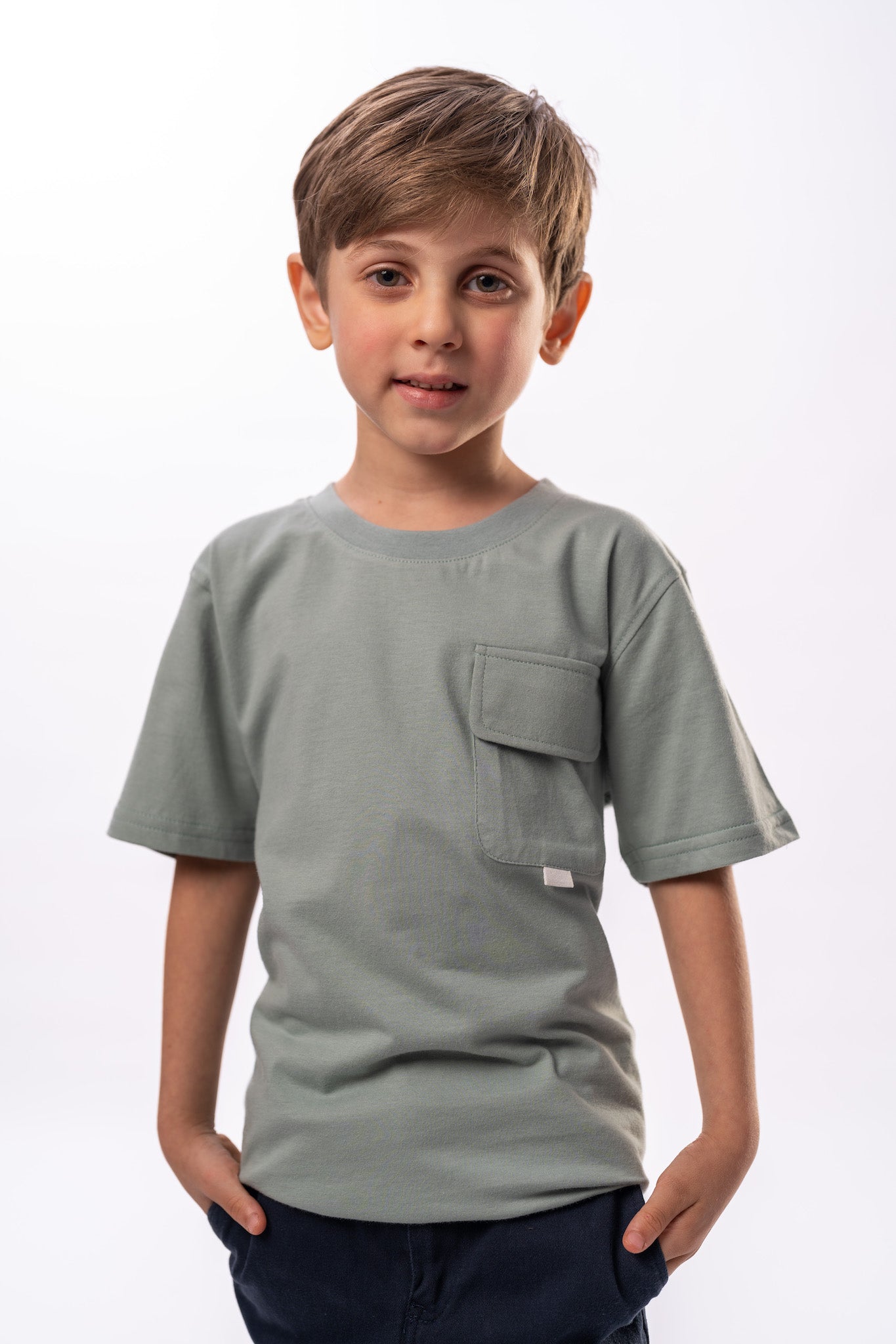 Boy's Army Half Sleeve Pocket T-Shirt