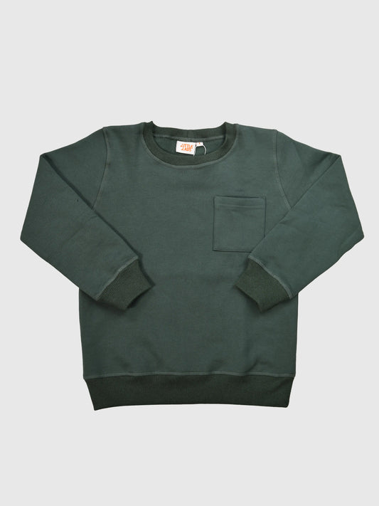 Boy's crew neck sweatshirt in olive green