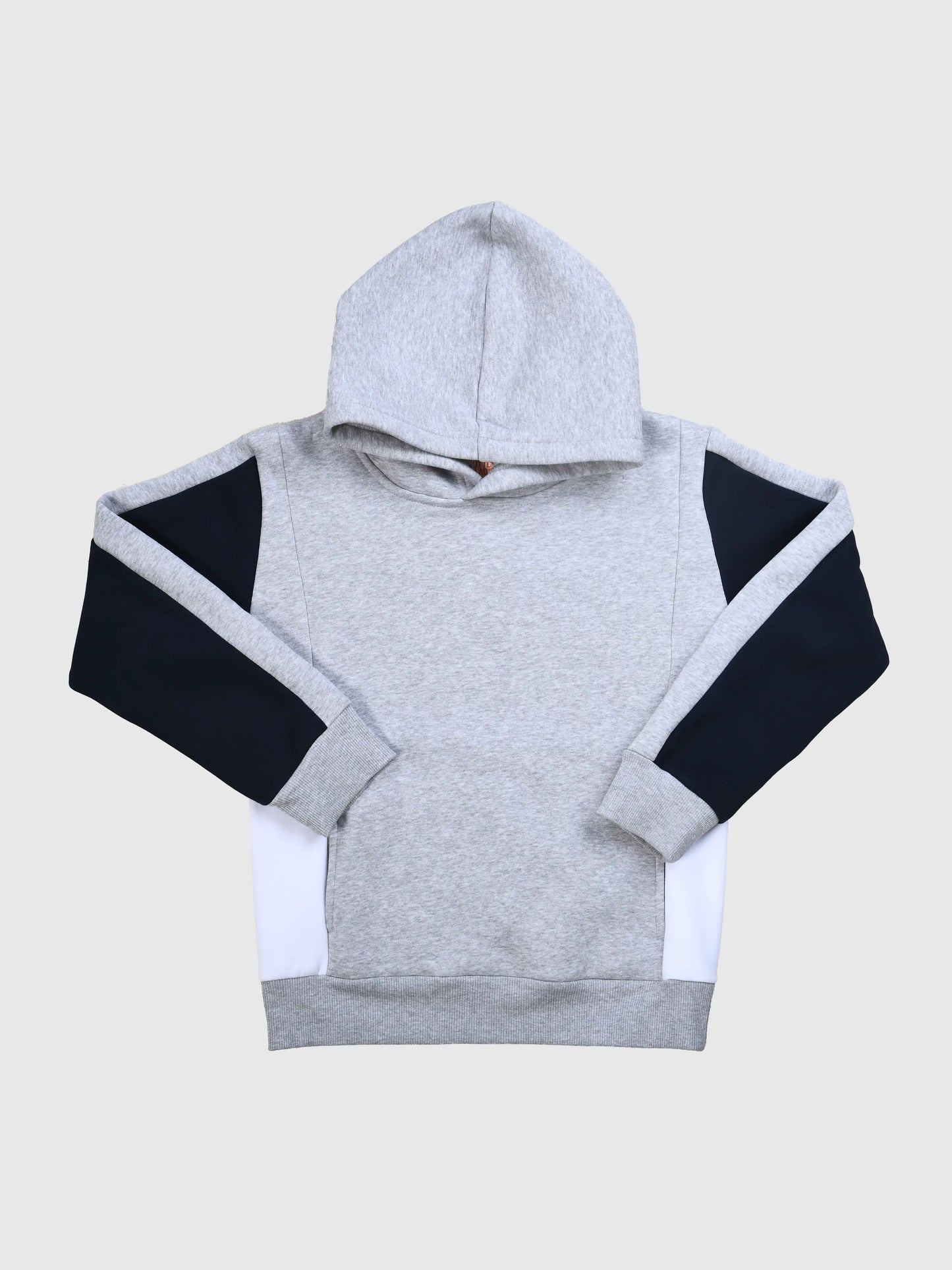 Boy's hooded sweatshirt in light grey chine